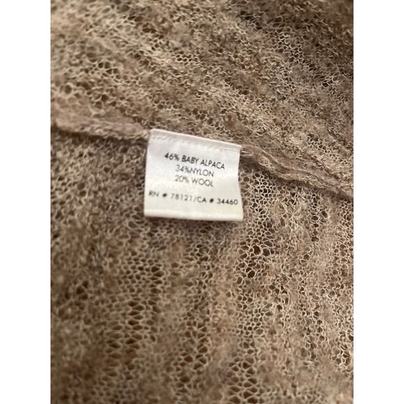 Eileen Fisher Baby Alpaca and Wool Loose Weave Waterfall Cardigan Small Petite - Picture 4 of 6